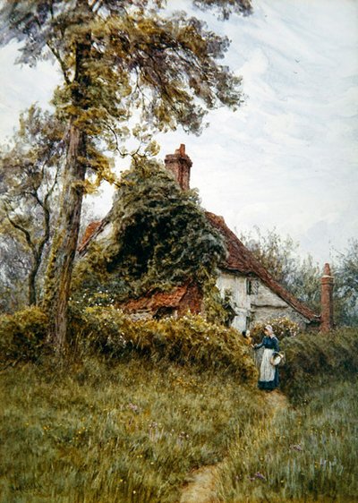 Stara farma w Pinner (akwarela na papierze) autorstwa Helen Allingham