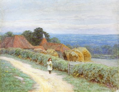 Dom wiejski w Kencie w Crockham Hill (wc na papierze) autorstwa Helen Allingham
