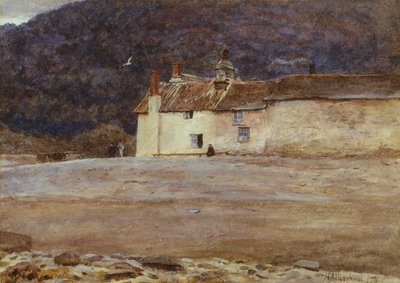 Ostatni dom w Lynmouth, 1874 (wc na papierze) autorstwa Helen Allingham