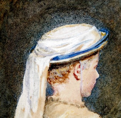 The White Bonnet (akwarela z bodycolorem na papierze) autorstwa Helen Allingham