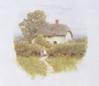 Młoda Dziewczyna przy Bramie Chaty (wc na papierze) autorstwa Helen Allingham