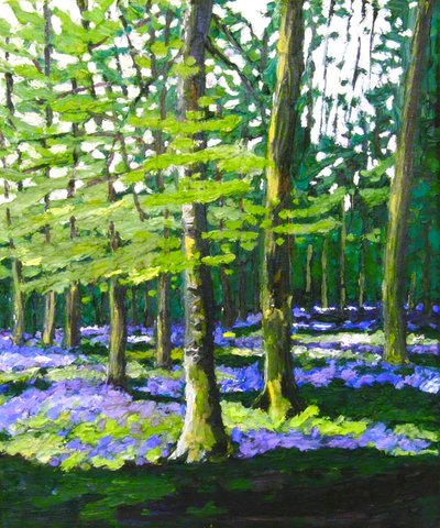 Bluebell Wood, 2009 (olej na płótnie) autorstwa Helen White