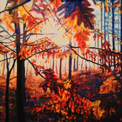 Copper Woods, 2009 (olej na płótnie) autorstwa Helen White