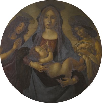 Dziewica z Dzieciątkiem ze św. Janem i Aniołem (według Botticellego), koniec XIX-XX w. autorstwa Helen d.1937 Coombe