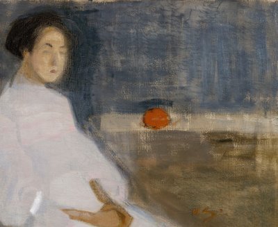 Obraz kostiumowy I Dziewczyna z pomarańczą, Córka piekarza, 1908-1909. autorstwa Helene Schjerfbeck
