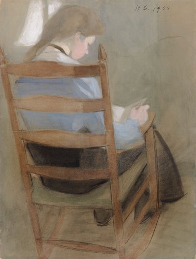 Dziewczyna czytająca (Siedząca dziewczyna) autorstwa Helene Schjerfbeck