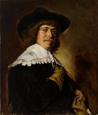 Portret młodego mężczyzny trzymającego rękawiczkę, kopia według Fransa Halsa autorstwa Helene Schjerfbeck