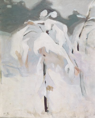 Brzoza pokryta śniegiem, ok. 1913 (olej na panelu) autorstwa Helene Schjerfbeck