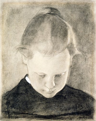 The Reading Girl, ok. 1905 (węgiel i gwasz na papierze) autorstwa Helene Schjerfbeck