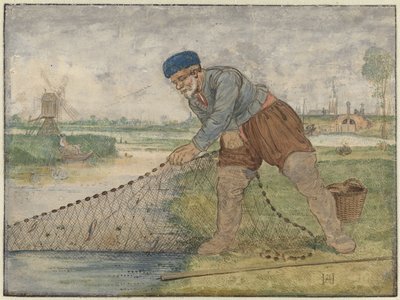 Rybak ciągnący w swojej sieci autorstwa Hendrick Avercamp