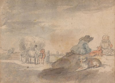 Krajobraz z wozem z sianem autorstwa Hendrick Avercamp