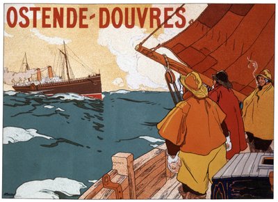 Prom między Ostendą a Dover, ok. 1900 r. (plakat) autorstwa Hendrick Cassiers