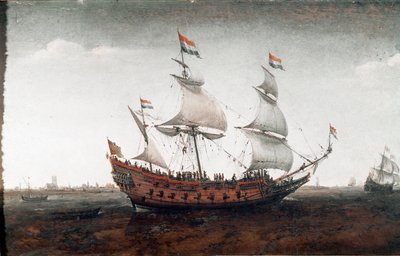 Holenderski statek na głębokim morzu (malarstwo autorstwa Hendrick Cornelisz. Vroom