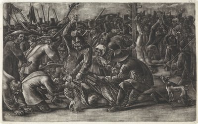 Okaleczenie ciał braci De Witt, 1672 autorstwa Hendrick Danckerts