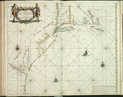 Mapa Nowej Holandii, Wirginii i Nowej Anglii autorstwa Hendrick Doncker