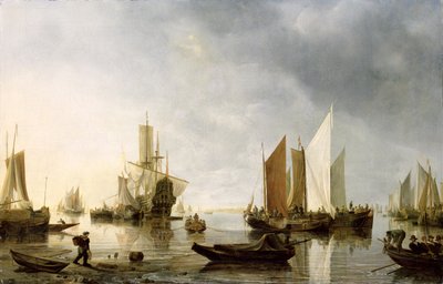 Port z zakotwiczonymi statkami, 1655-60 autorstwa Hendrick Dubbels