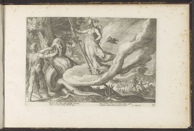 Cadmus sieje zęby smoka Metamorfozy Owidiusza (tytuł serii) Odtworzenia P. Ovidiusa Naso (tytuł serii) autorstwa Hendrick Goltzius (workshop of)
