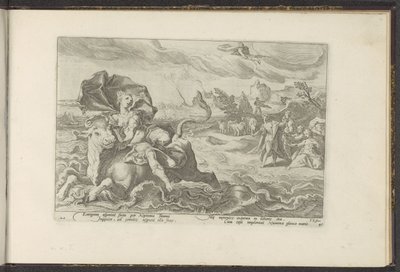 Porwanie Europy Metamorfozy Owidiusza (tytuł serii) Odtworzenia P. Ovidiusa Naso (tytuł serii) autorstwa Hendrick Goltzius (workshop of)