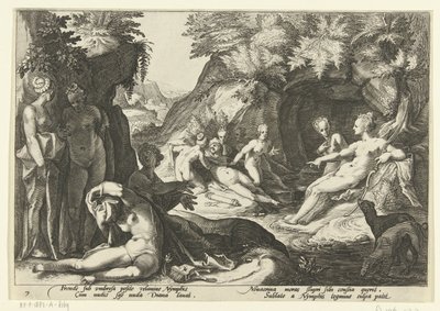 Diana odkrywa ciążę Callisto . Metamorfozy Owidiusza (tytuł serii) autorstwa Hendrick Goltzius (workshop of)