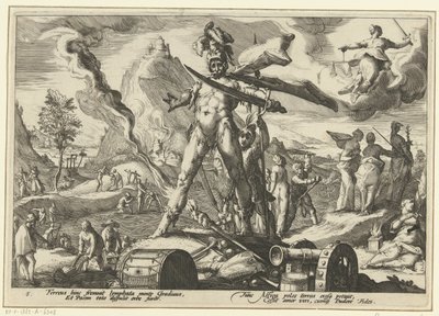 Epoka żelaza Metamorfozy Owidiusza (tytuł serii) autorstwa Hendrick Goltzius (workshop of)
