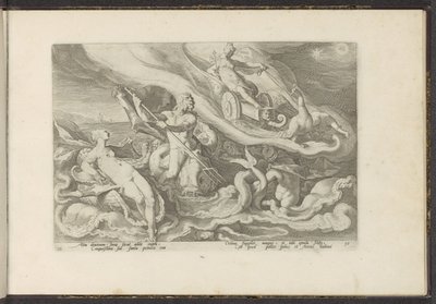 Juno skarży się Tetydzie i Oceanusowi Metamorfozy Owidiusza (tytuł serii) Odtworzenia P. Ovidiusa Naso (tytuł serii) autorstwa Hendrick Goltzius (workshop of)