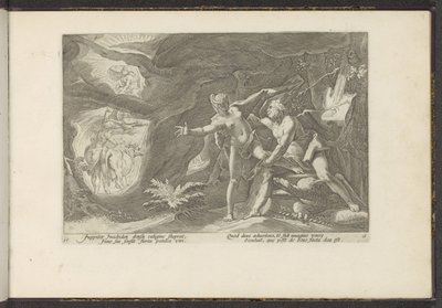 Jowisz atakuje Io Metamorfozy Owidiusza (tytuł serii) Odtworzenia P. Ovidiusa Naso (tytuł serii) autorstwa Hendrick Goltzius (workshop of)