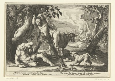 Mercurius doodt Argus Metamorfozy Owidiusza (tytuł serii) autorstwa Hendrick Goltzius (workshop of)