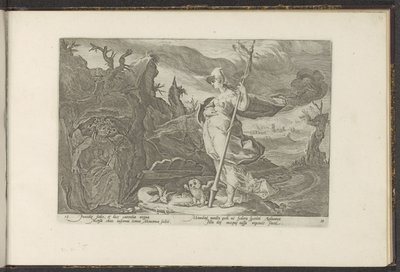 Minerva prosi Envy, by rozpaliła zazdrość w Aglauros Metamorfozy Owidiusza (tytuł serii) Odtworzenia P. Ovidiusa Naso (tytuł serii) autorstwa Hendrick Goltzius (workshop of)