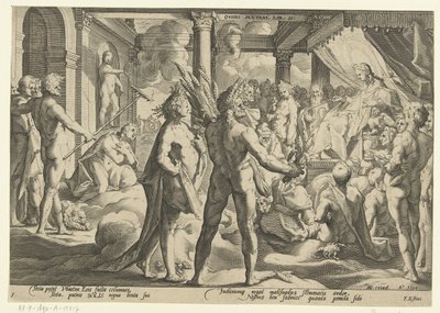Faeton w Pałacu Heliosa Metamorfozy Owidiusza (tytuł serii) autorstwa Hendrick Goltzius (workshop of)