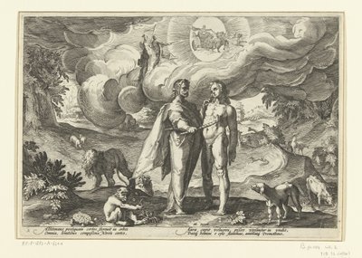 Prometeusz daje człowiekowi ogień Metamorfozy Owidiusza (tytuł serii) autorstwa Hendrick Goltzius (workshop of)