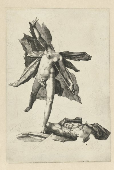 Pyramus i Thisbe autorstwa Hendrick Goltzius (workshop of)