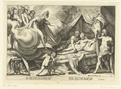 Wenus i Mars z widoku Apollo Metamorfozy Owidiusza (tytuł serii) autorstwa Hendrick Goltzius (workshop of)