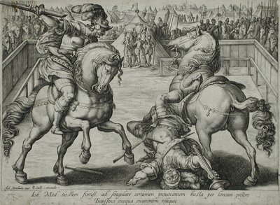 Pojedynek konny autorstwa Hendrick Goltzius