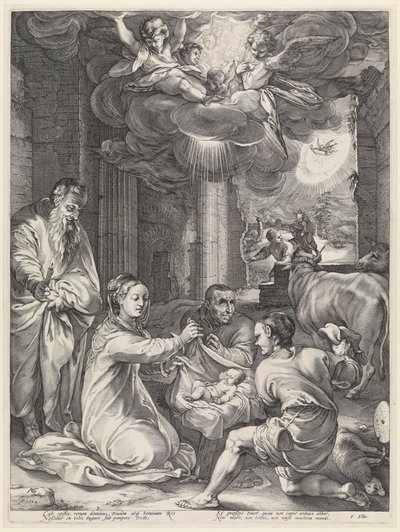 Pokłon pasterzy autorstwa Hendrick Goltzius