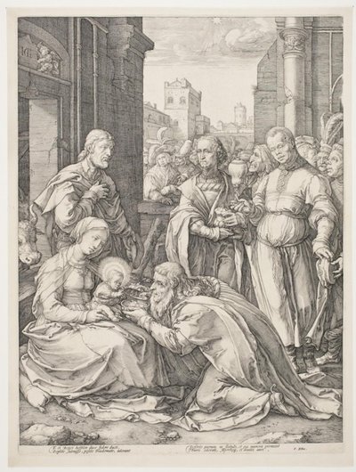 Adoracja Trzech Króli autorstwa Hendrick Goltzius