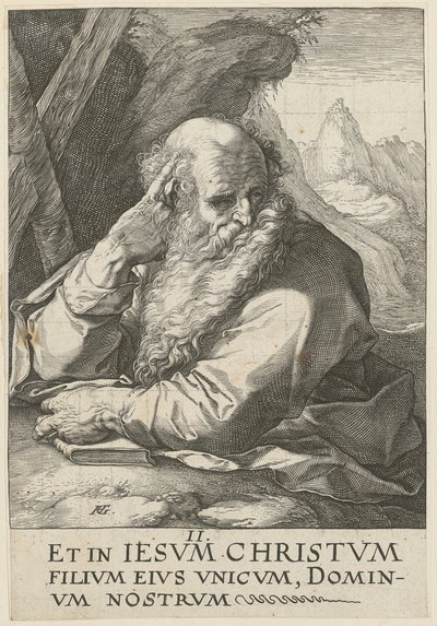 Andreas, arkusz 2 z serii „Chrystus, dwunastu apostołów i Paweł” autorstwa Hendrick Goltzius
