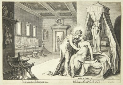 Apollo wykorzystuje Leucothoe autorstwa Hendrick Goltzius