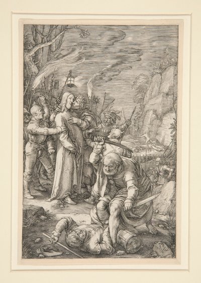 Chrystus wzięty do niewoli (Zdrada Chrystusa), z Męki Pańskiej, nr 3 z serii 12 rycin autorstwa Hendrick Goltzius