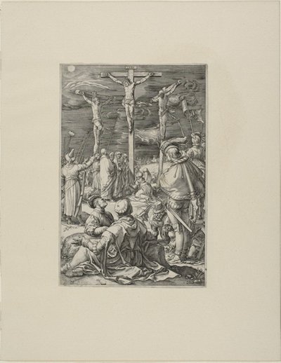 Chrystus na krzyżu, tablica dziesiąta z Męki Pańskiej autorstwa Hendrick Goltzius