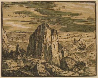 Klif na morskim wybrzeżu autorstwa Hendrick Goltzius