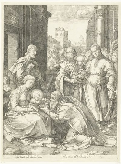Adoracja Królów Wczesne życie Maryi (tytuł serii) Arcydzieła (tytuł serii) autorstwa Hendrick Goltzius