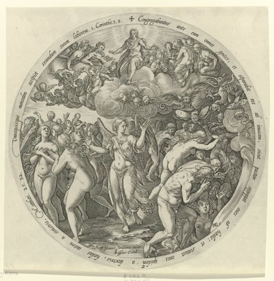 Błogosławieni są oddzieleni od przeklętych Sąd Ostateczny (tytuł serii) autorstwa Hendrick Goltzius
