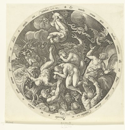 Przeklęci wchodzą do piekła Sąd Ostateczny (tytuł serii) autorstwa Hendrick Goltzius