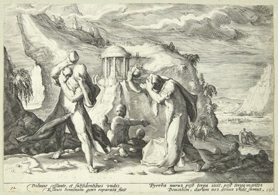 Deukalion i Pyrrha ponownie zaludniają świat autorstwa Hendrick Goltzius