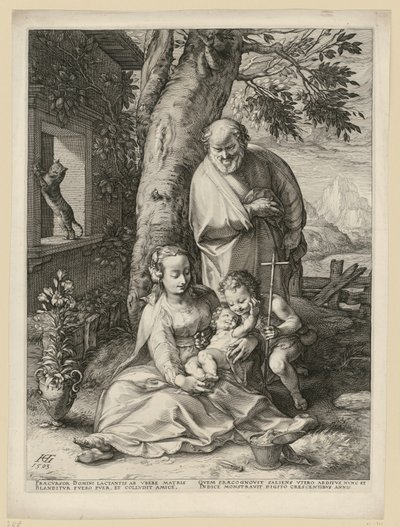Święta Rodzina z małym świętym Janem autorstwa Hendrick Goltzius