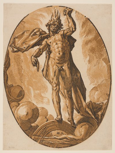 Helios, z Bóstwa autorstwa Hendrick Goltzius