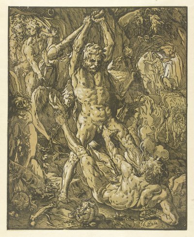 Hercules en Cacus autorstwa Hendrick Goltzius