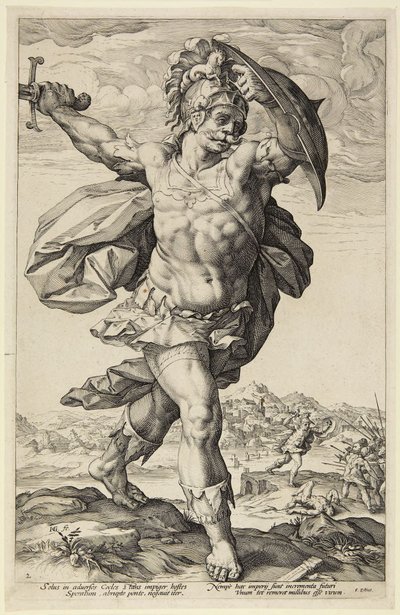 Horacjusz Kokles autorstwa Hendrick Goltzius