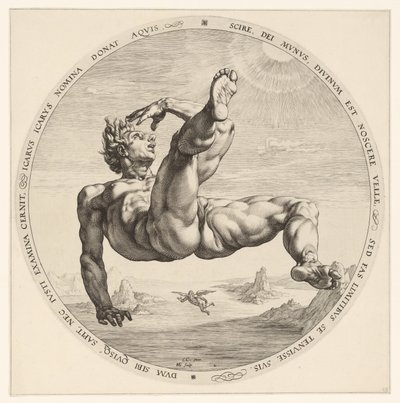 Ikar De vier vallers (tytuł serii) autorstwa Hendrick Goltzius