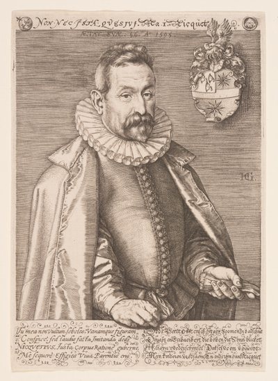 Jan Nicquet, kolekcjoner dzieł sztuki w Amsterdamie autorstwa Hendrick Goltzius